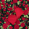 Grenouille Ladies Long Sleeve Black & Red Rose Print Shirt