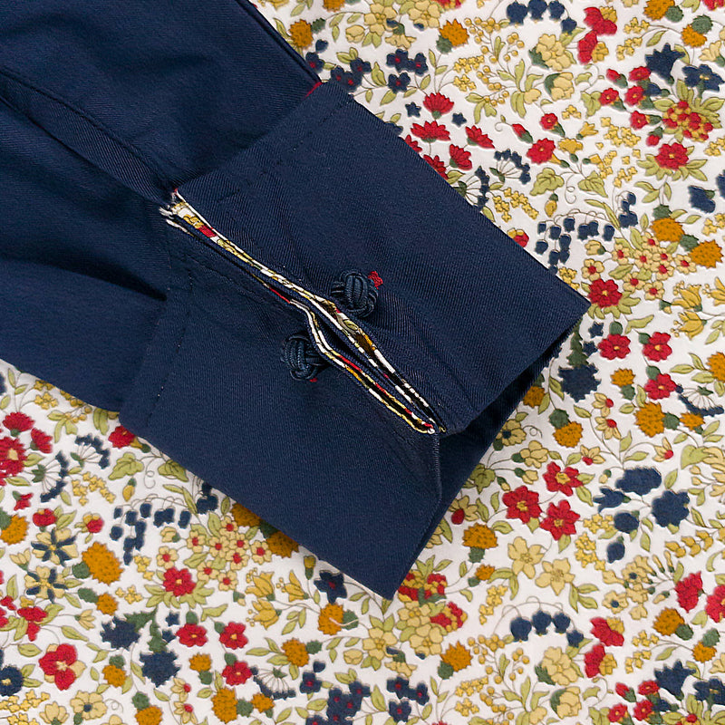 Grenouille Ladies Navy, Red and Floral Western Shirt