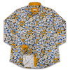 Grenouille Ladies Navy & Gold 60s Style Floral Print Shirt