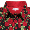 Grenouille Ladies Long Sleeve Black & Red Rose Print Shirt