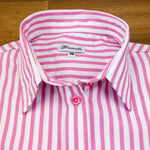 Grenouille Cerise Pink Butcher Stripe Shaped Fit Shirt