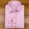 Grenouille Cerise Pink Butcher Stripe Shaped Fit Shirt