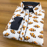 Grenouille Ladies Long Sleeve Clown Fish Print Shirt