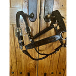 Tooled Leather Halter w/ Floral Buckle