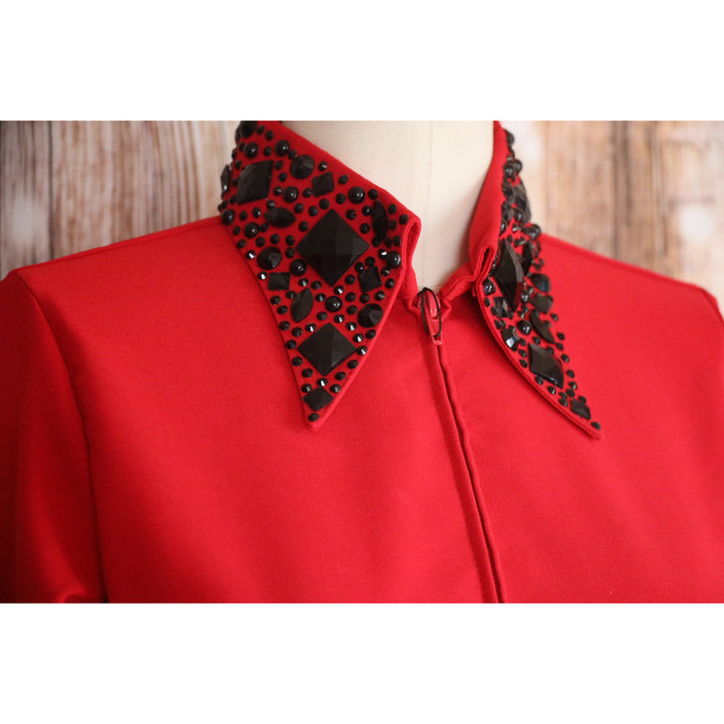 Ladies Medium Red Decorated Collar